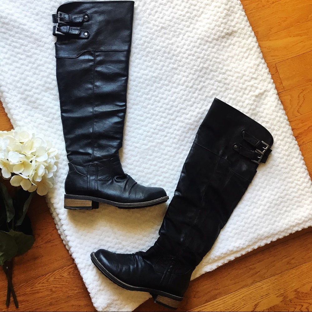 Black Knee High Boots